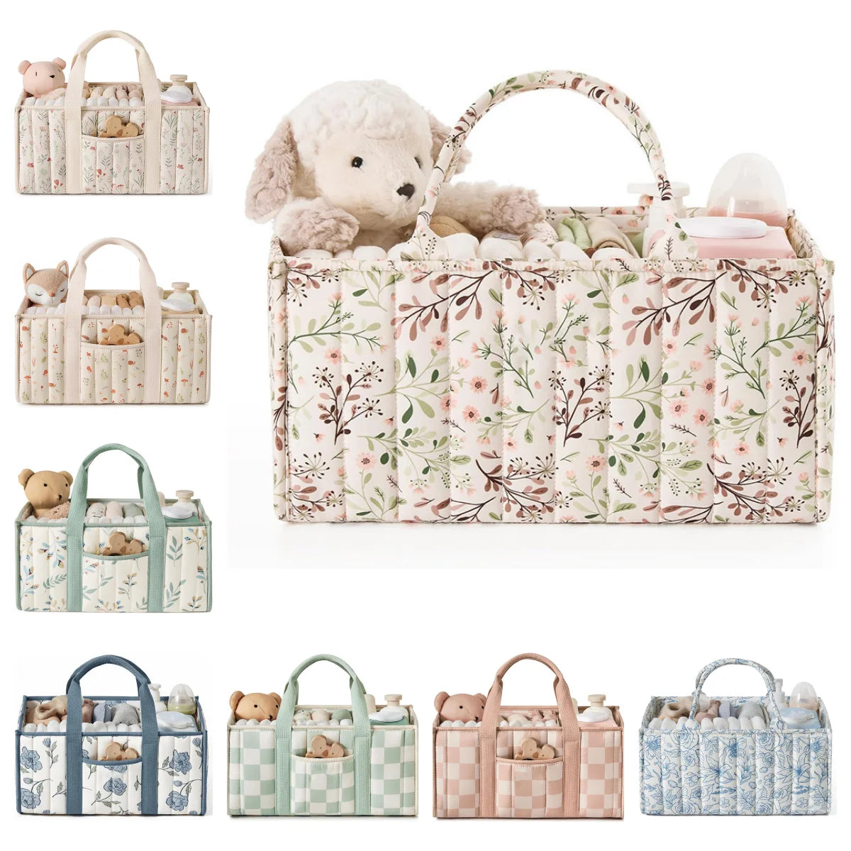 Blissful Diary floral diaper caddy organizer