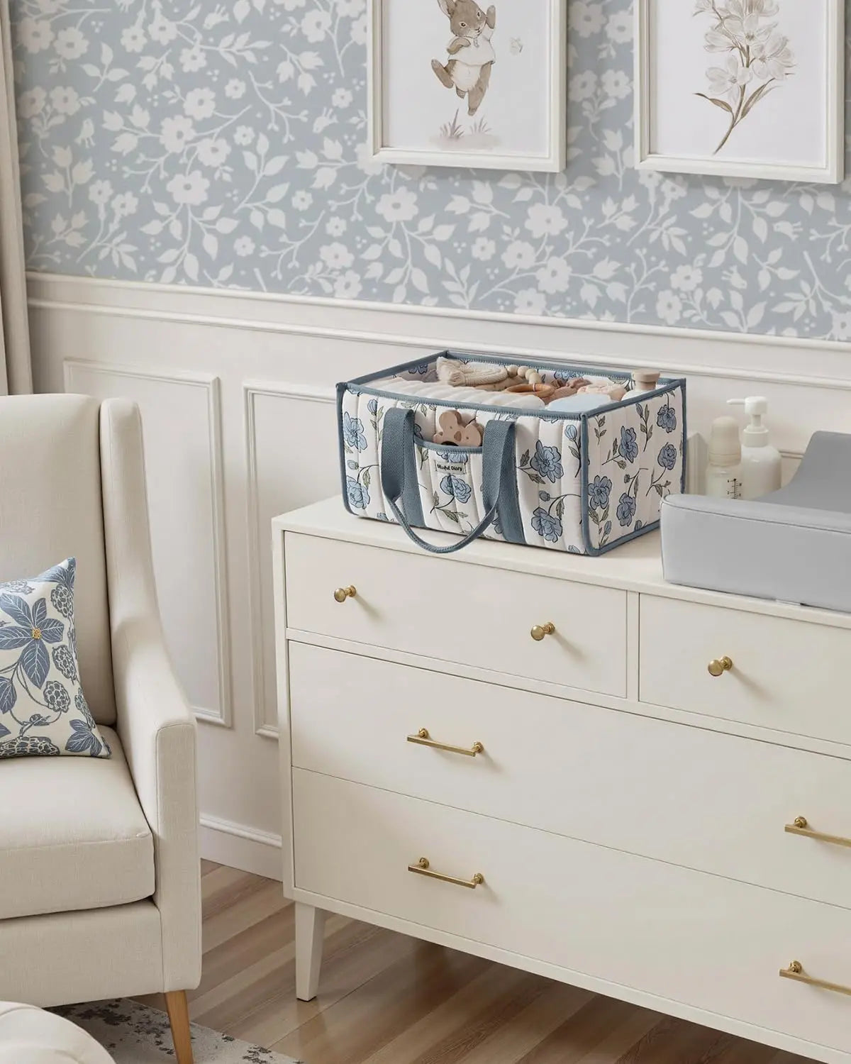 Floral Nursery Diaper Caddy