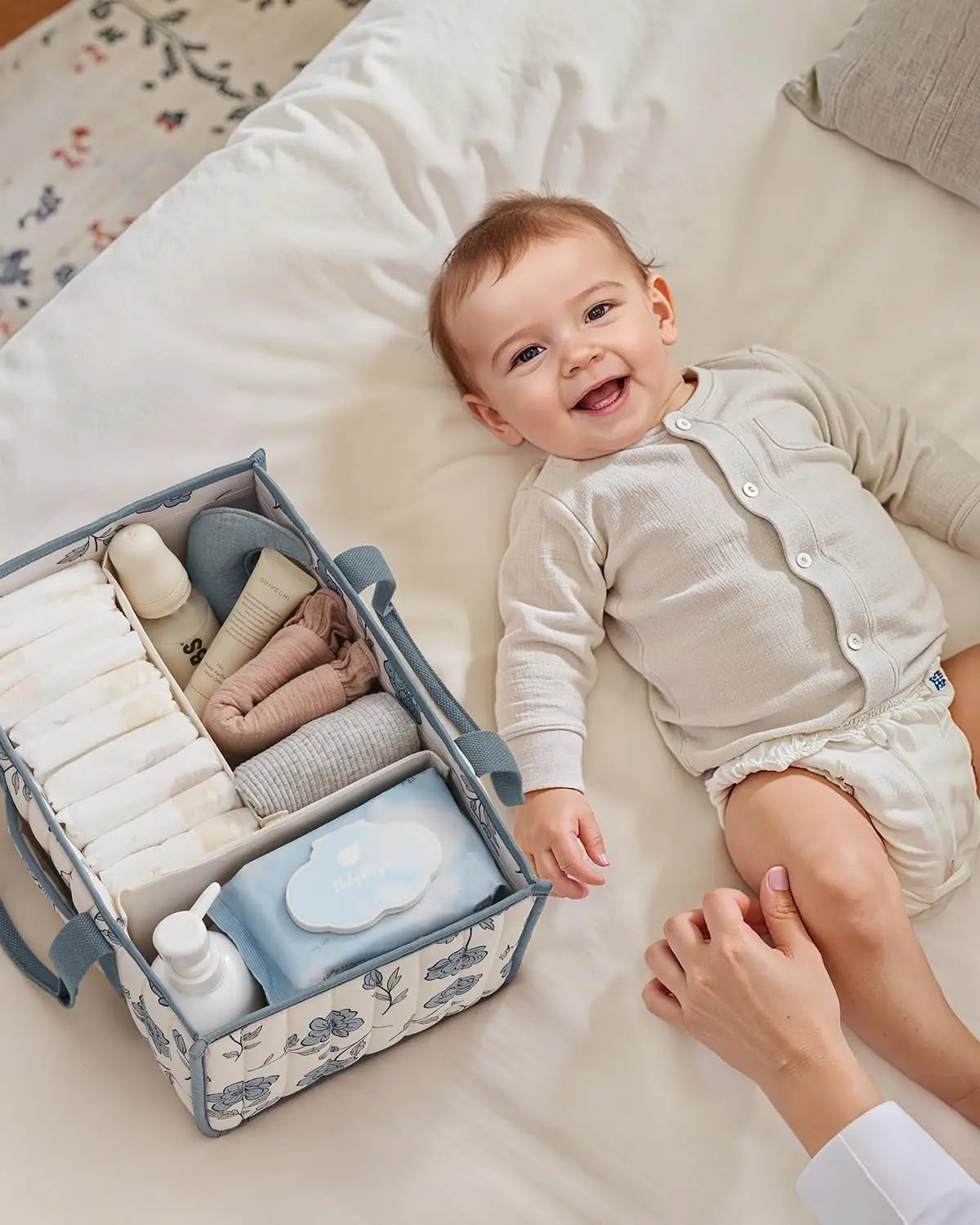 Floral Nursery Diaper Caddy