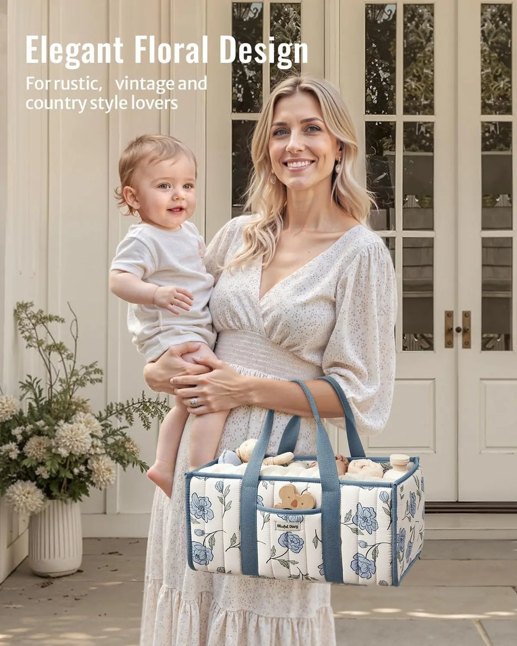 Floral Nursery Diaper Caddy