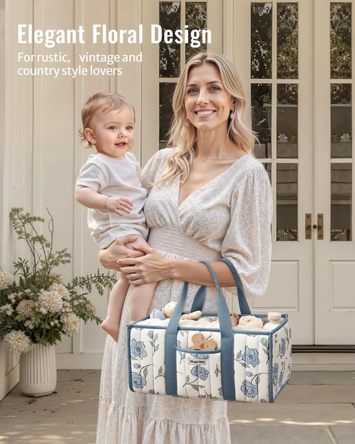 Floral Nursery Diaper Caddy